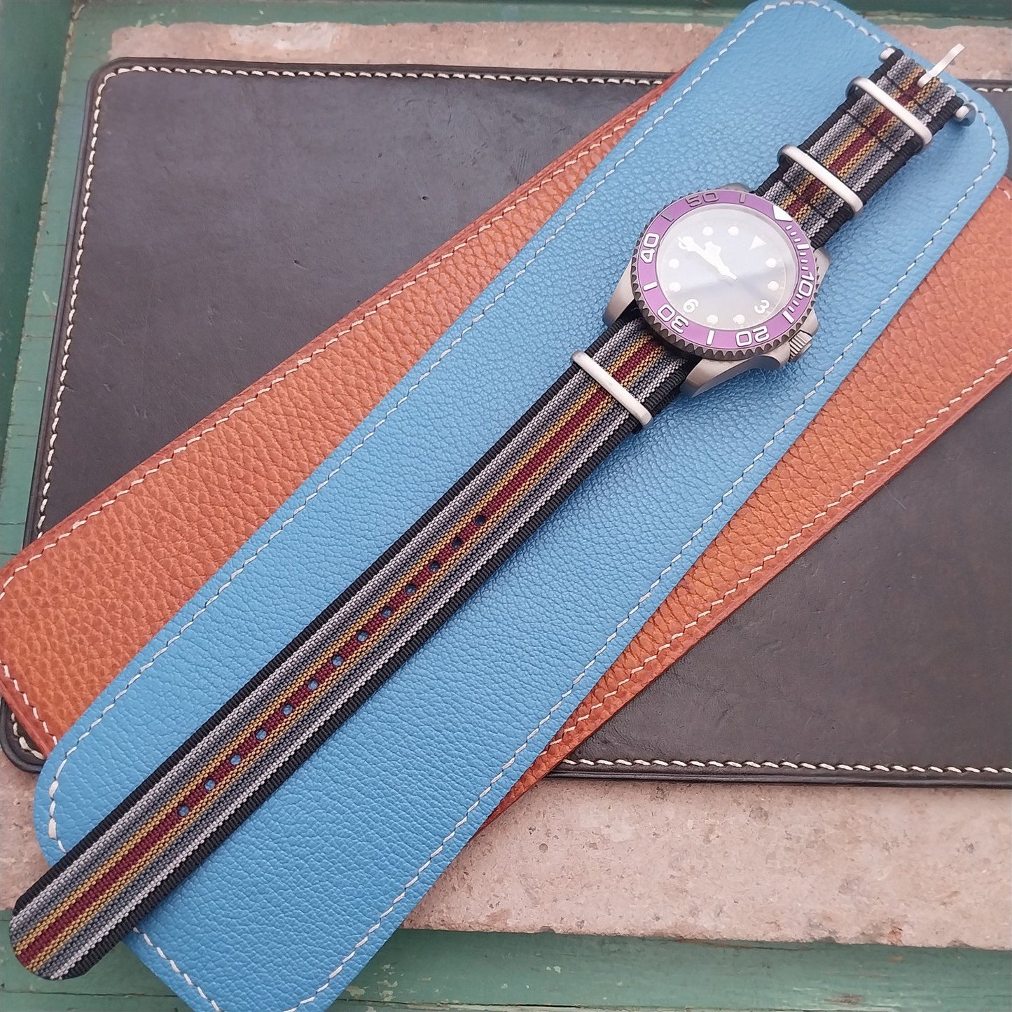 20mm Ribbed Striped Nylon Classic G10 Watch Strap