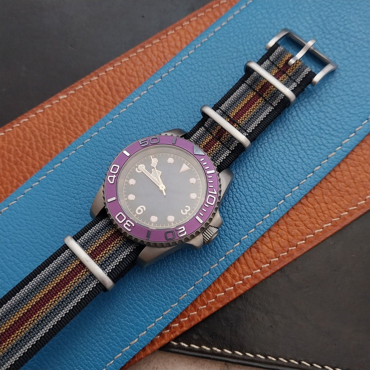 20mm Ribbed Striped Nylon Classic G10 Watch Strap