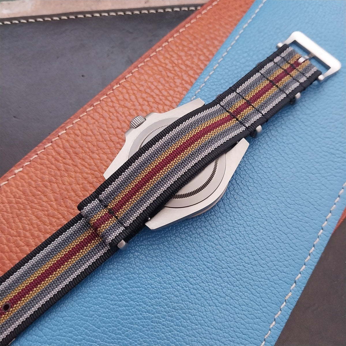 20mm Ribbed Striped Nylon Classic G10 Watch Strap