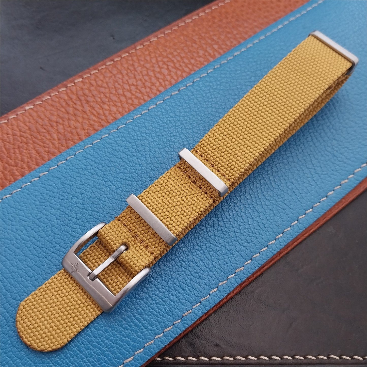 19mm Ribbed Striped Nylon Classic G10 Watch Strap