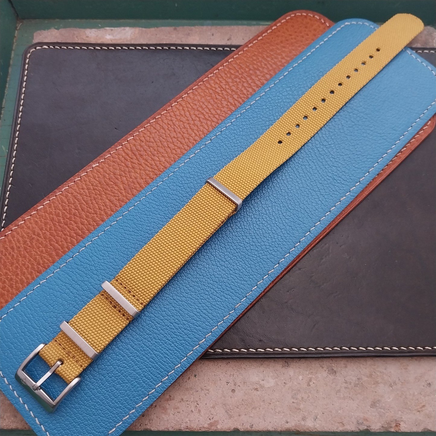19mm Ribbed Striped Nylon Classic G10 Watch Strap