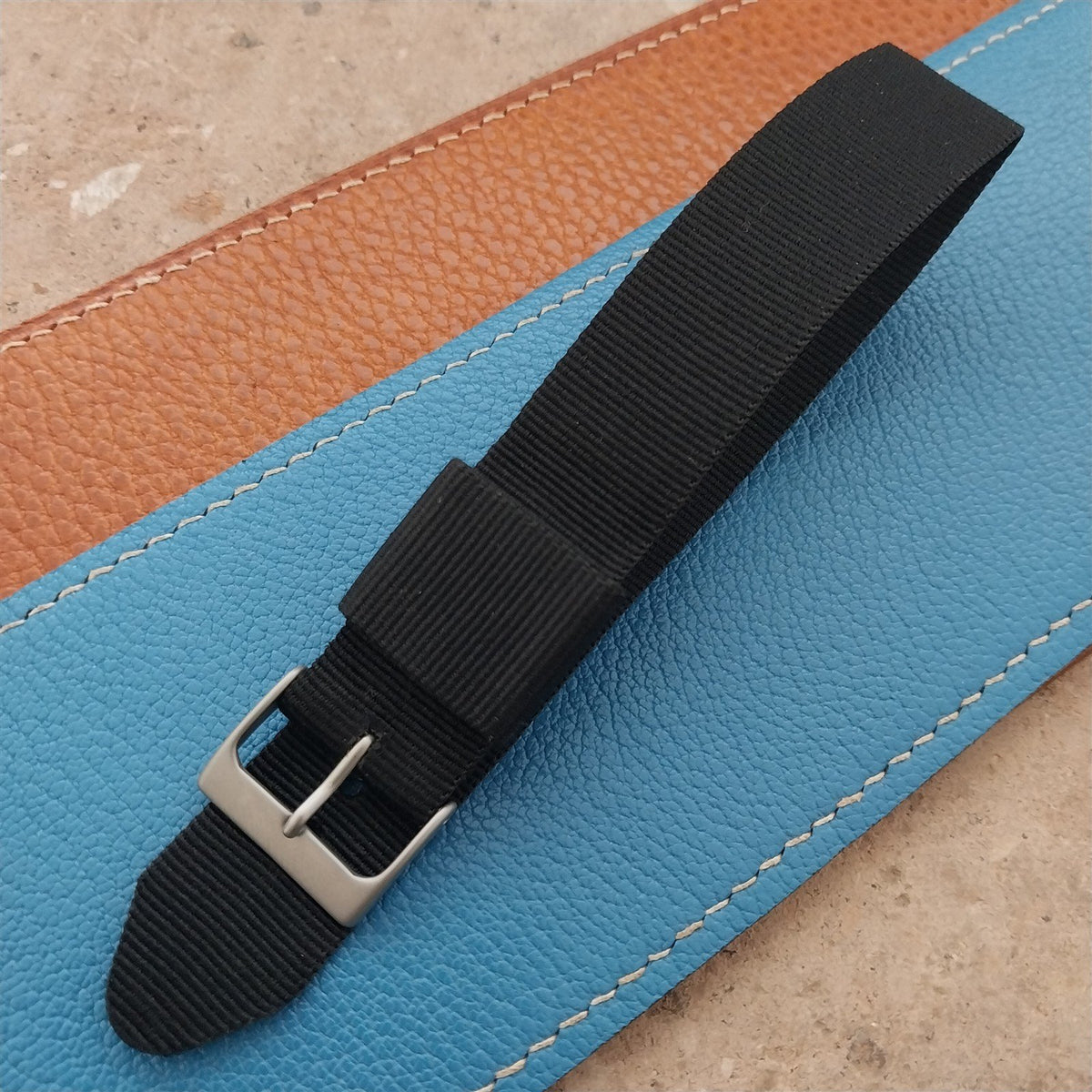 20mm Speidel Black Nylon Single-Pass RAF Style Watch Strap