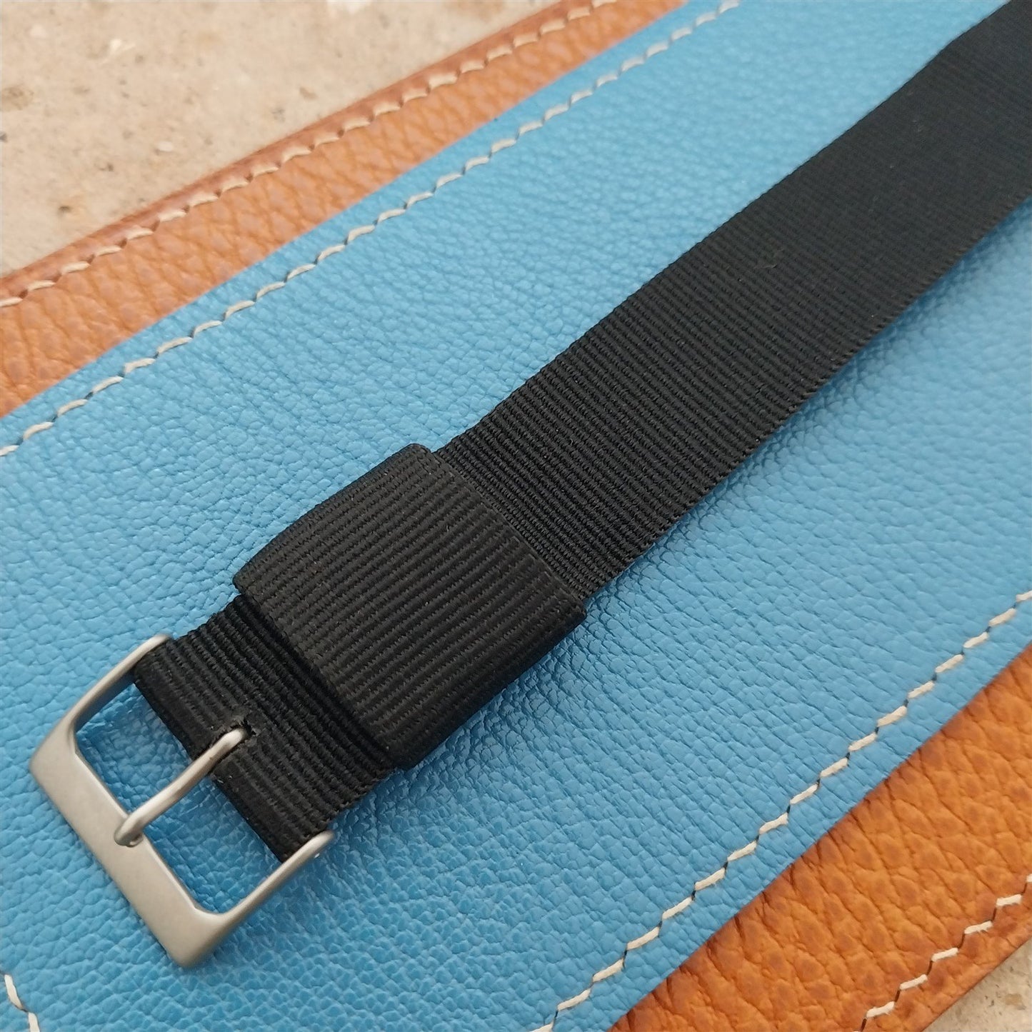 20mm Speidel Black Nylon Single-Pass RAF Style Watch Strap