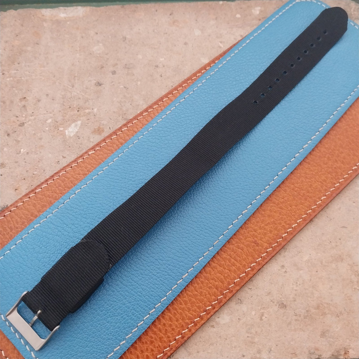 20mm Speidel Black Nylon Single-Pass RAF Style Watch Strap