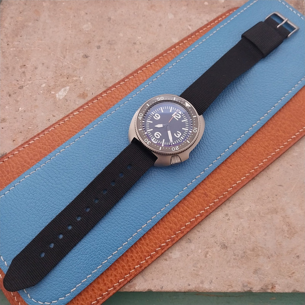 20mm Speidel Black Nylon Single-Pass RAF Style Watch Strap
