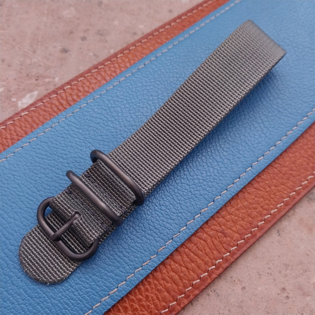 22mm ACU Gray Maratac Zulu Watch Strap & Black Hardware
