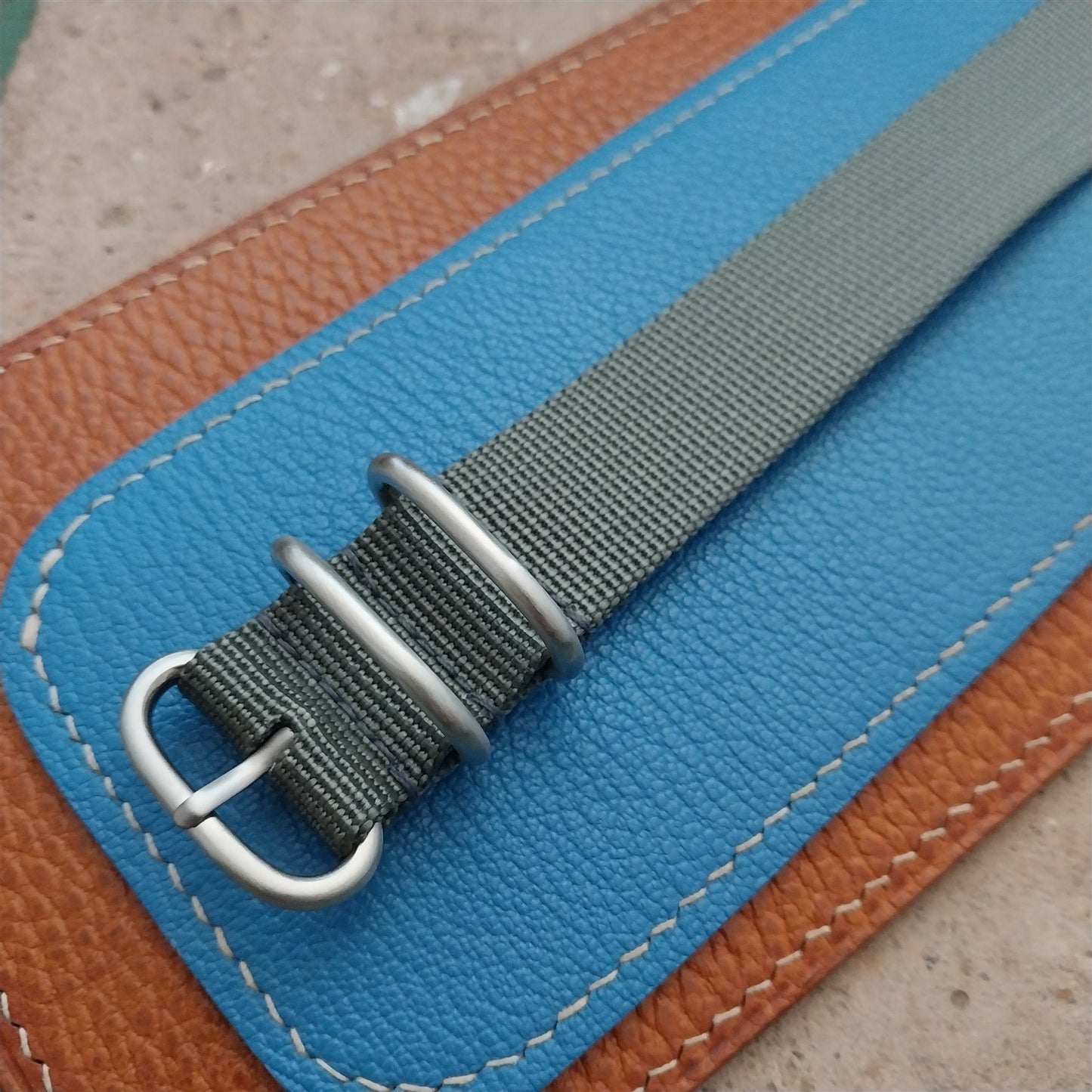 22mm ACU Gray Maratac Zulu Watch Strap & Brushed Stainless Hardware