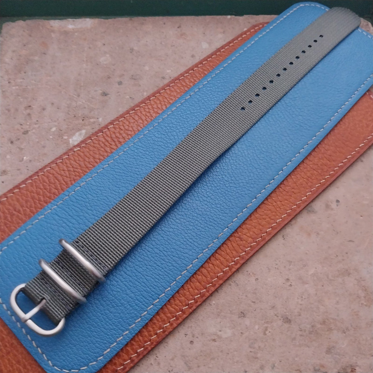 22mm ACU Gray Maratac Zulu Watch Strap & Brushed Stainless Hardware