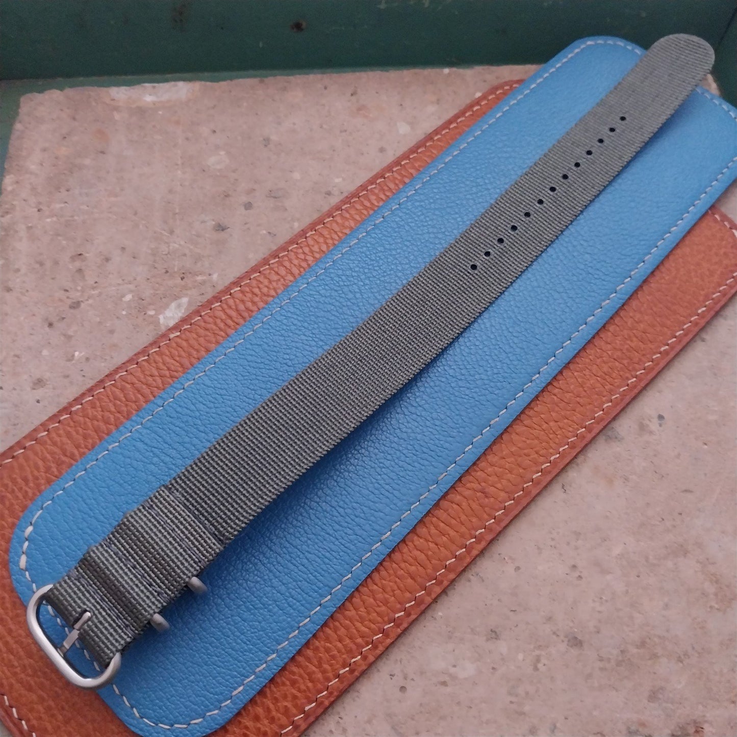 22mm ACU Gray Maratac Zulu Watch Strap & Brushed Stainless Hardware