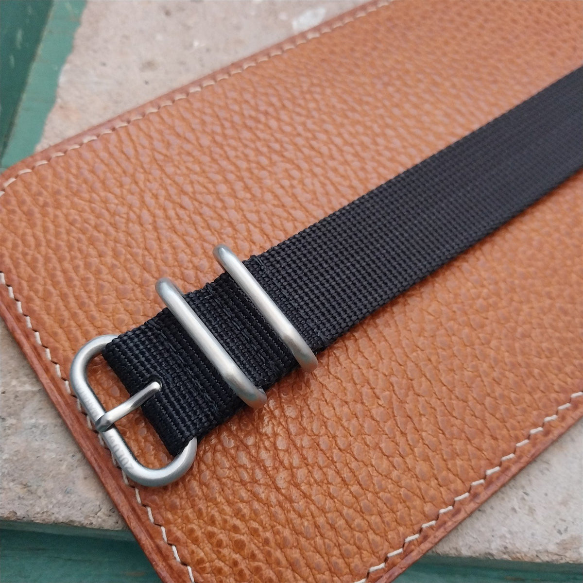 22mm Black Maratac Zulu Watch Strap & Brushed Stainless Hardware