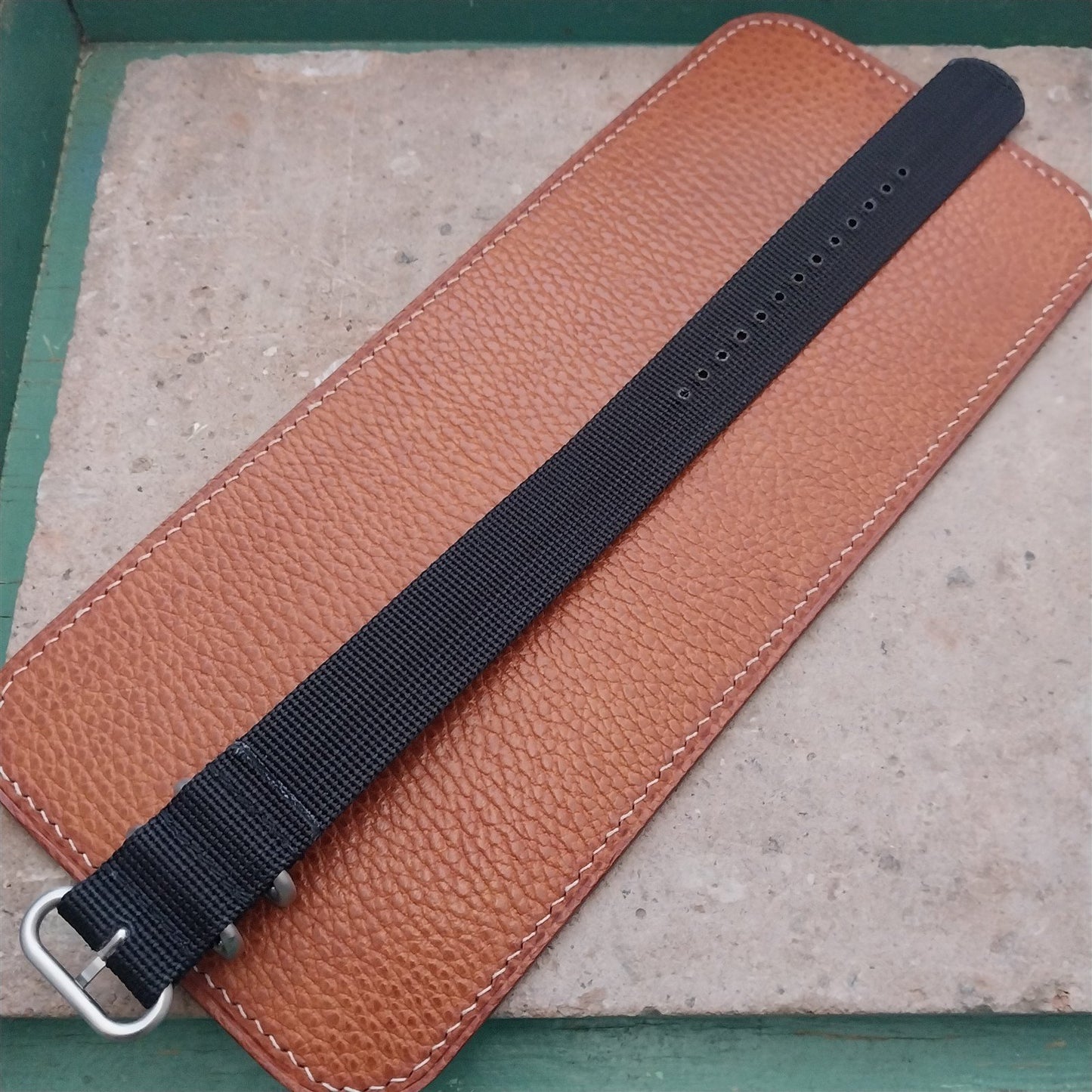 22mm Black Maratac Zulu Watch Strap & Brushed Stainless Hardware