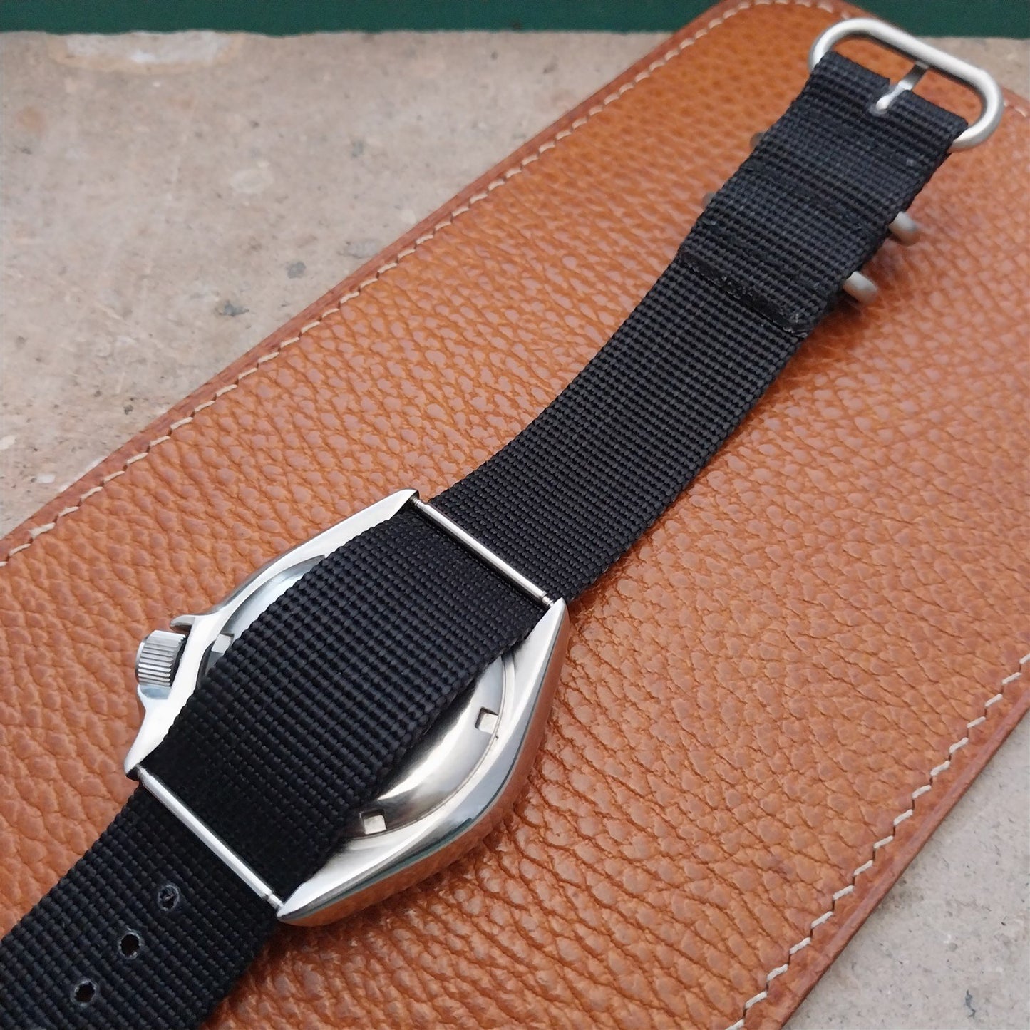 22mm Black Maratac Zulu Watch Strap & Brushed Stainless Hardware