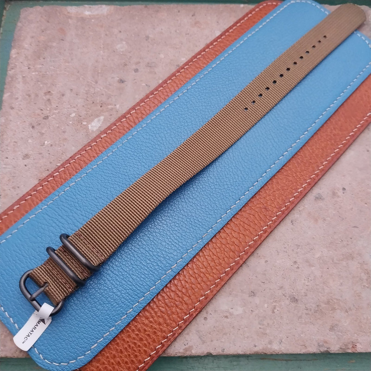 20mm Desert Sand Maratac Zulu Watch Strap & Black Hardware