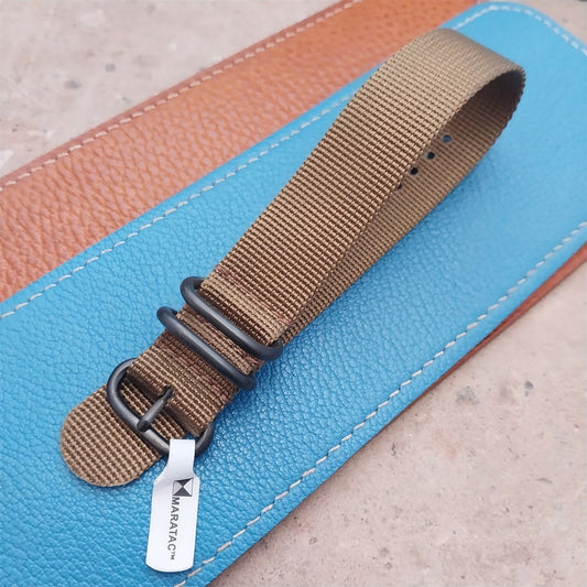 20mm Desert Sand Maratac Zulu Watch Strap & Black Hardware
