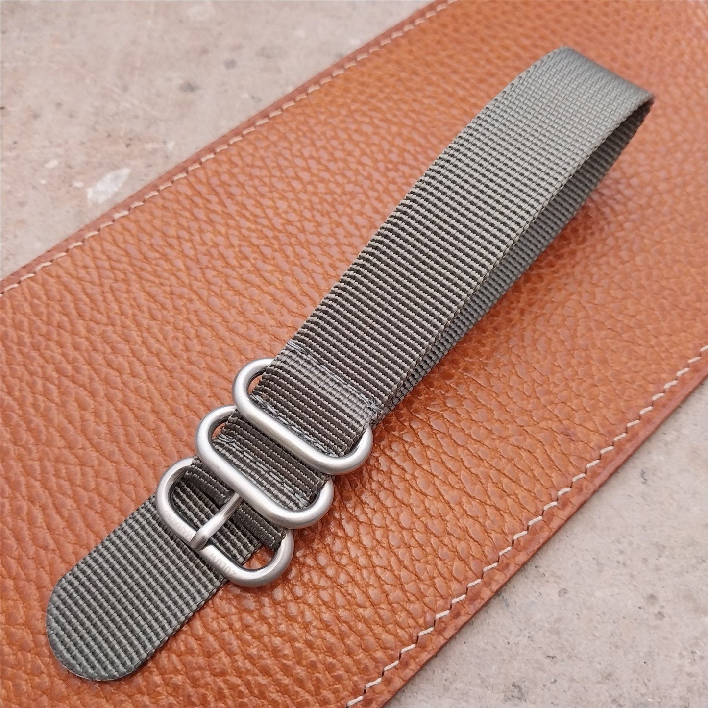 20mm ACU Gray Maratac Zulu Watch Strap & Brushed Stainless Hardware