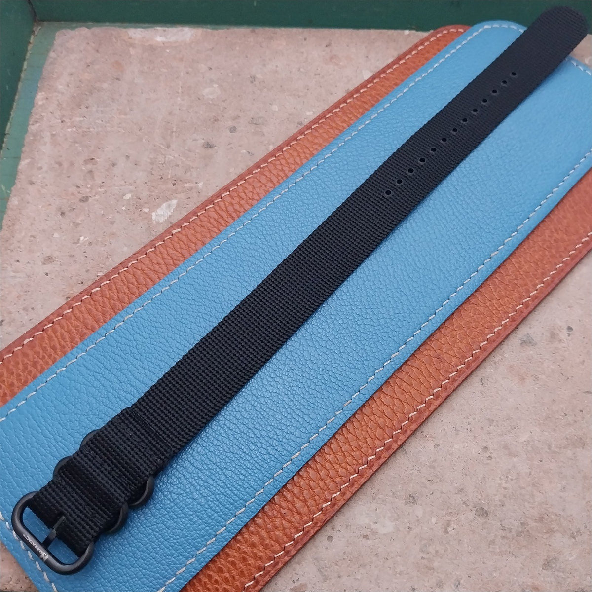 20mm Black Maratac Zulu Watch Strap & Black Hardware