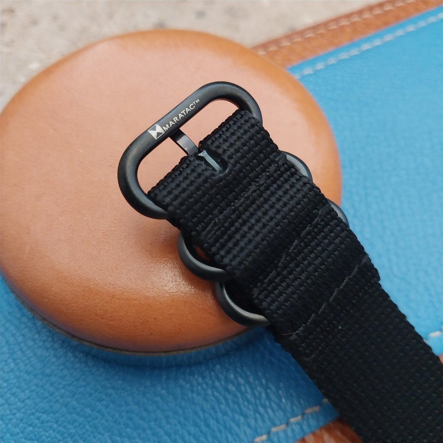20mm Black Maratac Zulu Watch Strap & Black Hardware