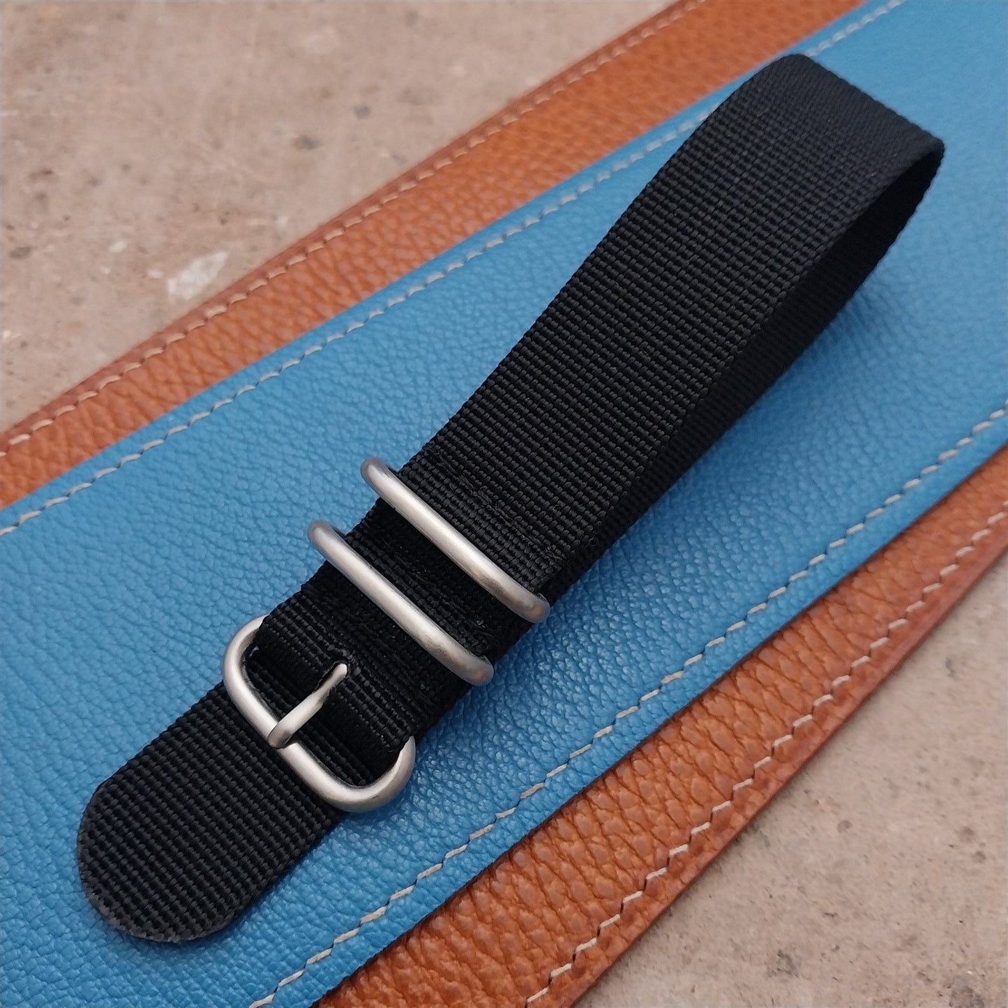 20mm Black Maratac Zulu Watch Strap & Brushed Stainless Hardware