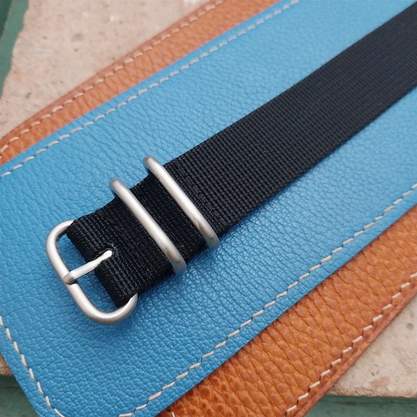 20mm Black Maratac Zulu Watch Strap & Brushed Stainless Hardware