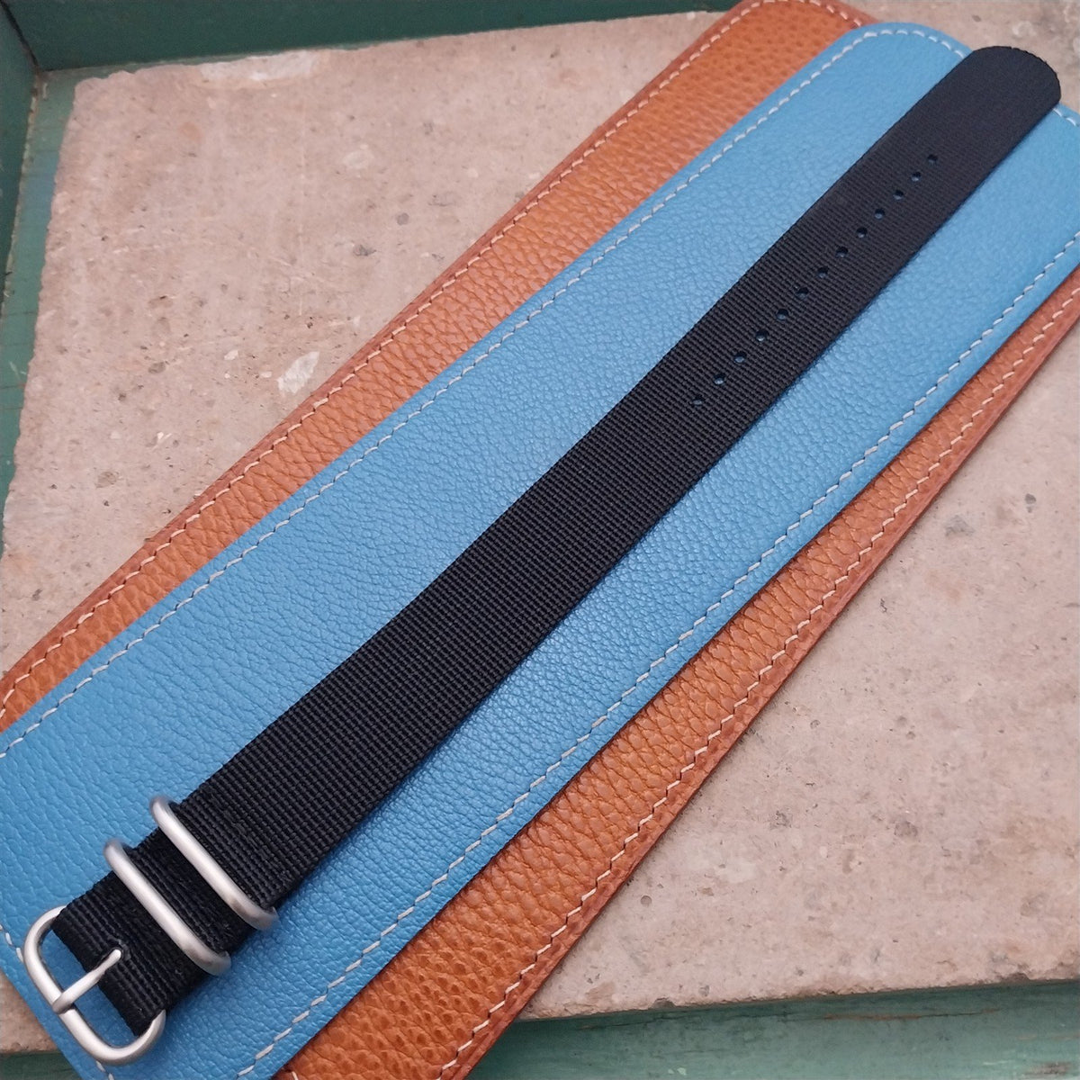 20mm Black Maratac Zulu Watch Strap & Brushed Stainless Hardware
