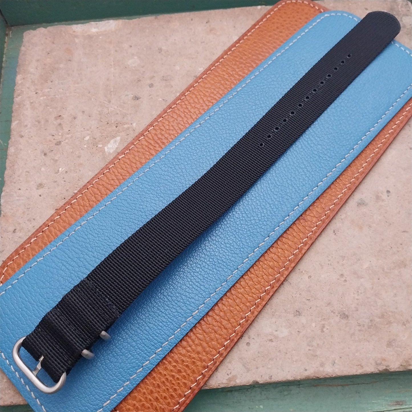 20mm Black Maratac Zulu Watch Strap & Brushed Stainless Hardware