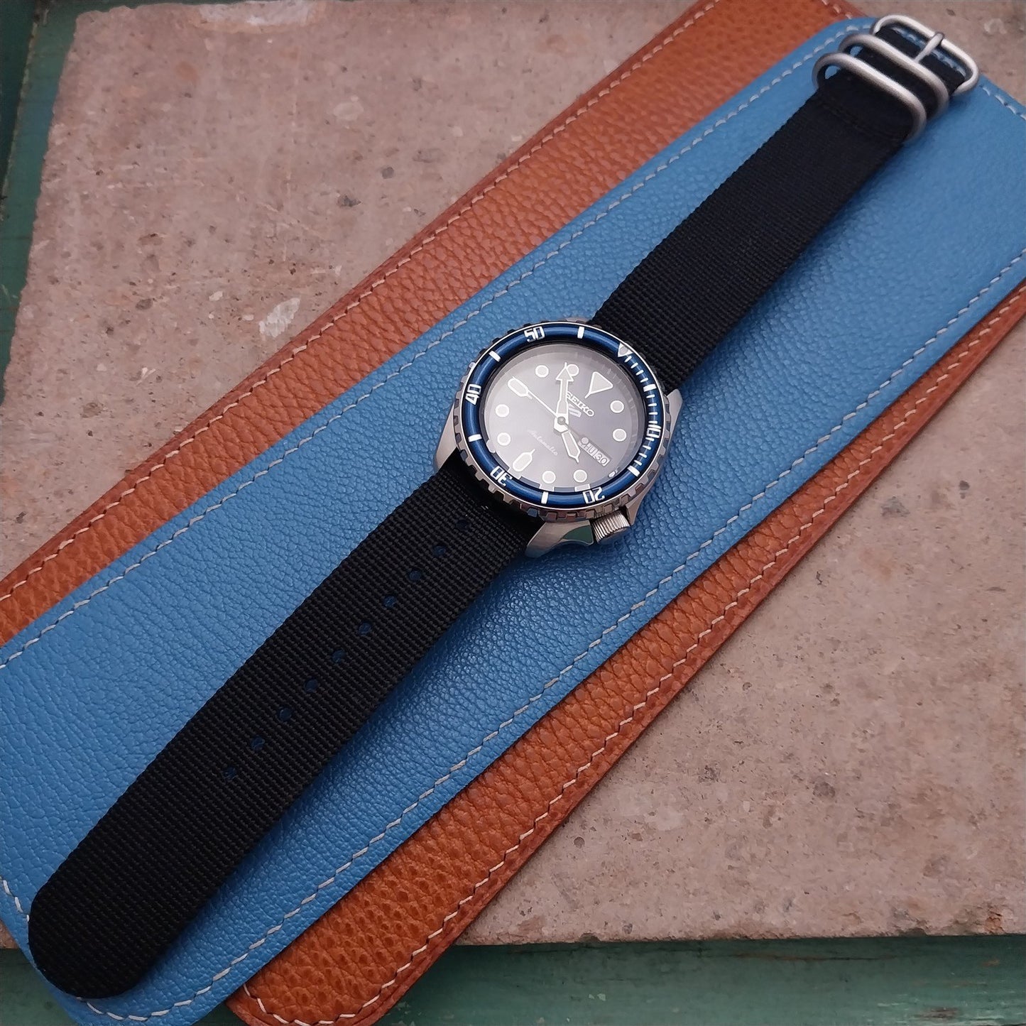 20mm Black Maratac Zulu Watch Strap & Brushed Stainless Hardware