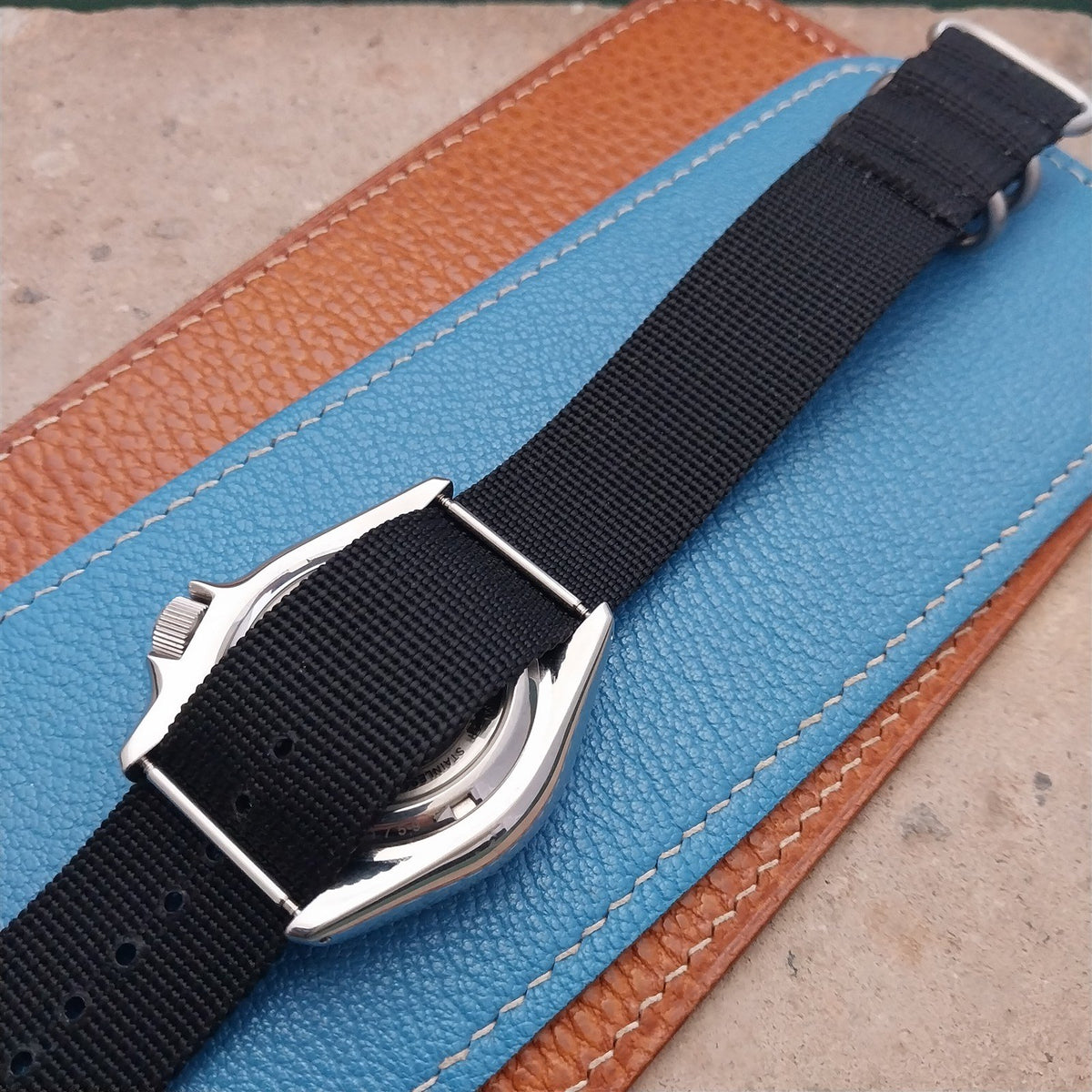 20mm Black Maratac Zulu Watch Strap & Brushed Stainless Hardware