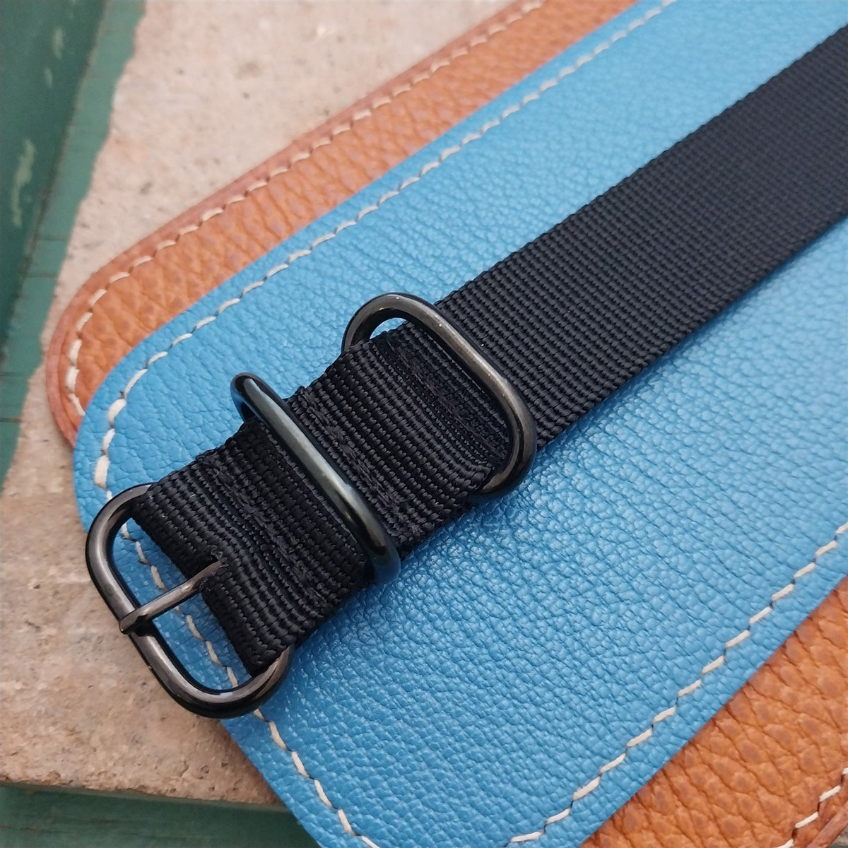 20mm Black Maratac Zulu Watch Strap & Black Stainless Hardware