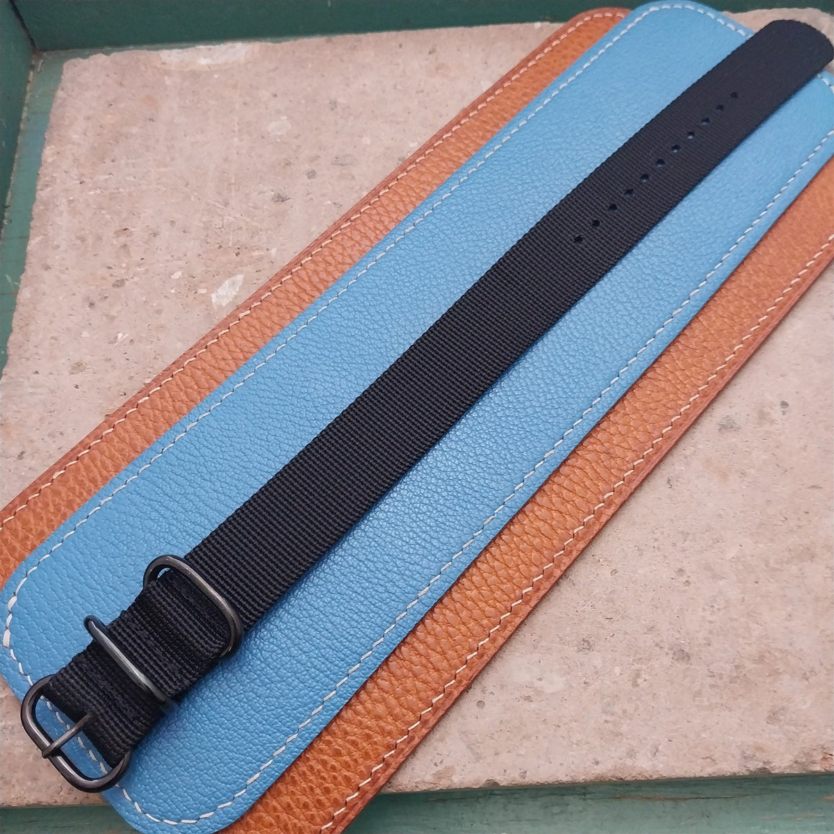 20mm Black Maratac Zulu Watch Strap & Black Stainless Hardware