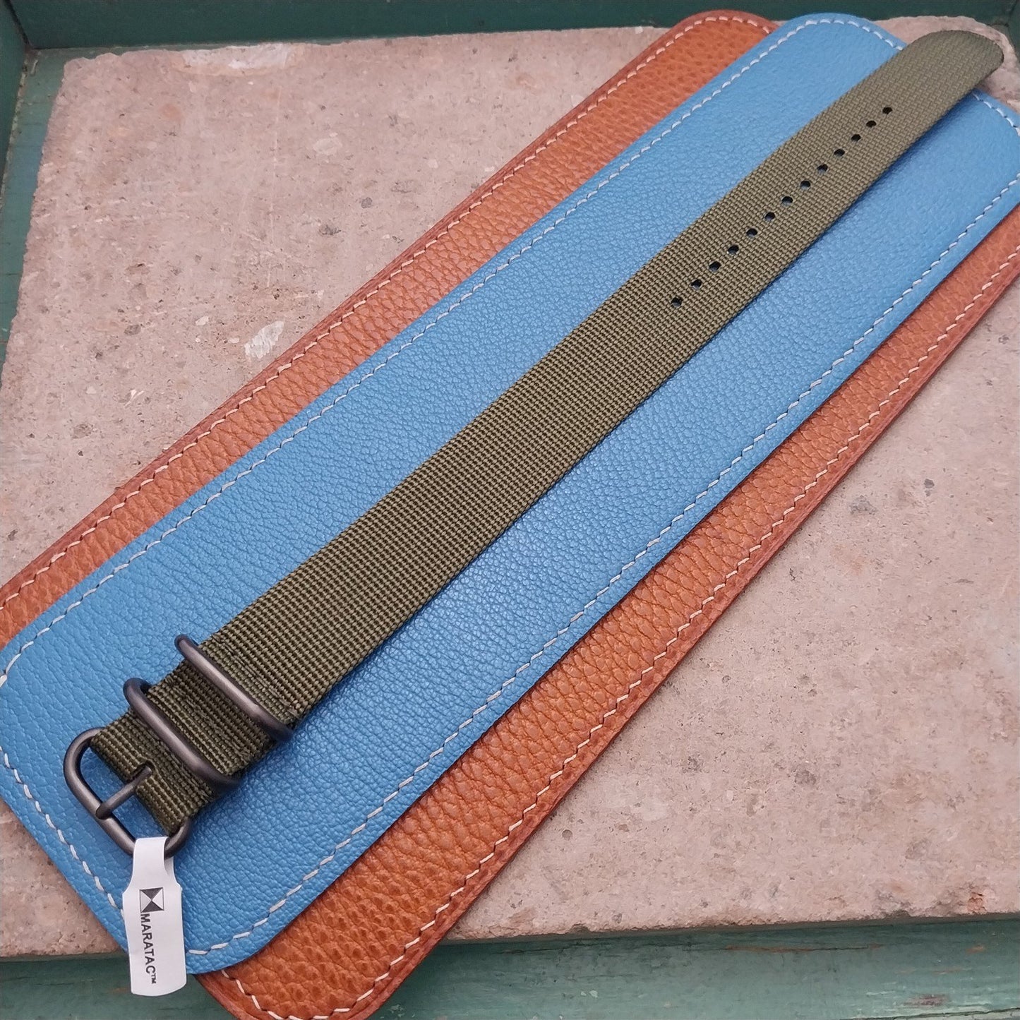 22mm Olive Drab Green Maratac Zulu Watch Strap & Black Hardware