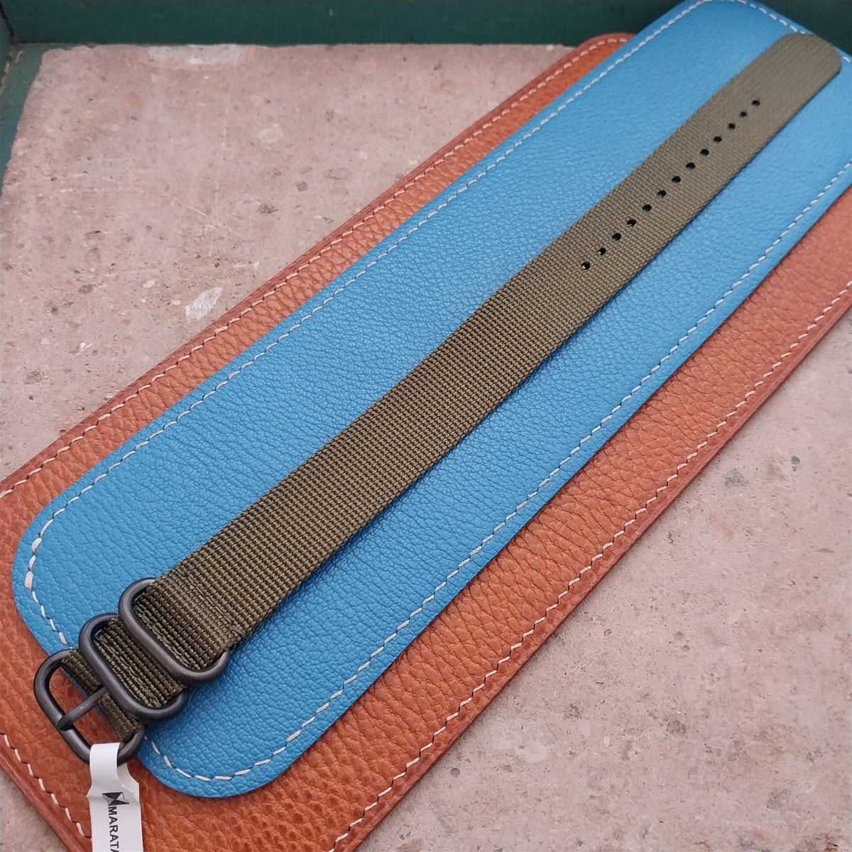 20mm OD Green Maratac Zulu Watch Strap & Black Stainless Hardware
