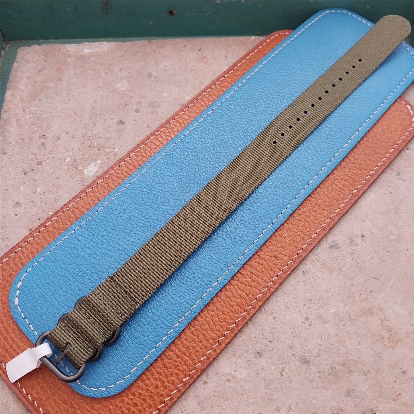 20mm OD Green Maratac Zulu Watch Strap & Black Stainless Hardware