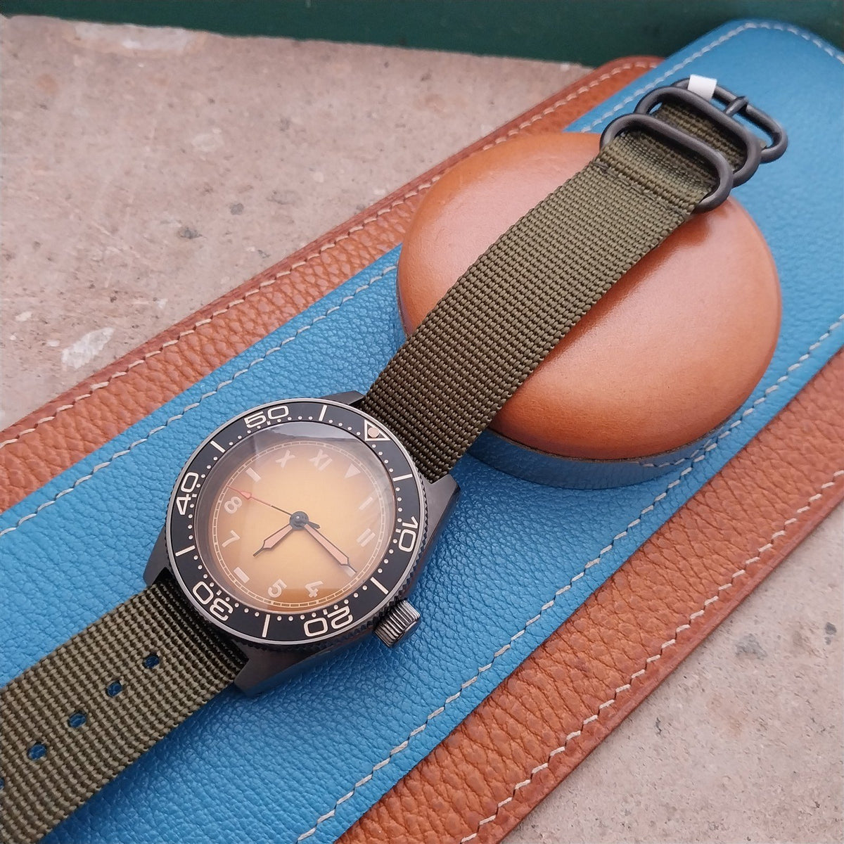 20mm OD Green Maratac Zulu Watch Strap & Black Stainless Hardware