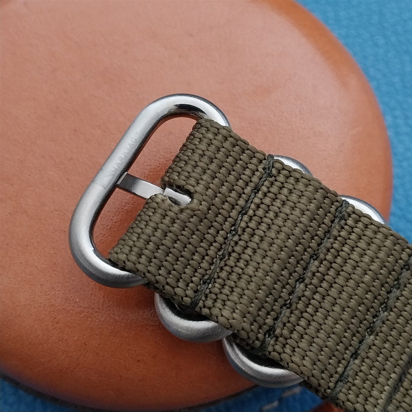 20mm OD Green Maratac Zulu Watch Strap & Brushed Stainless Hardware