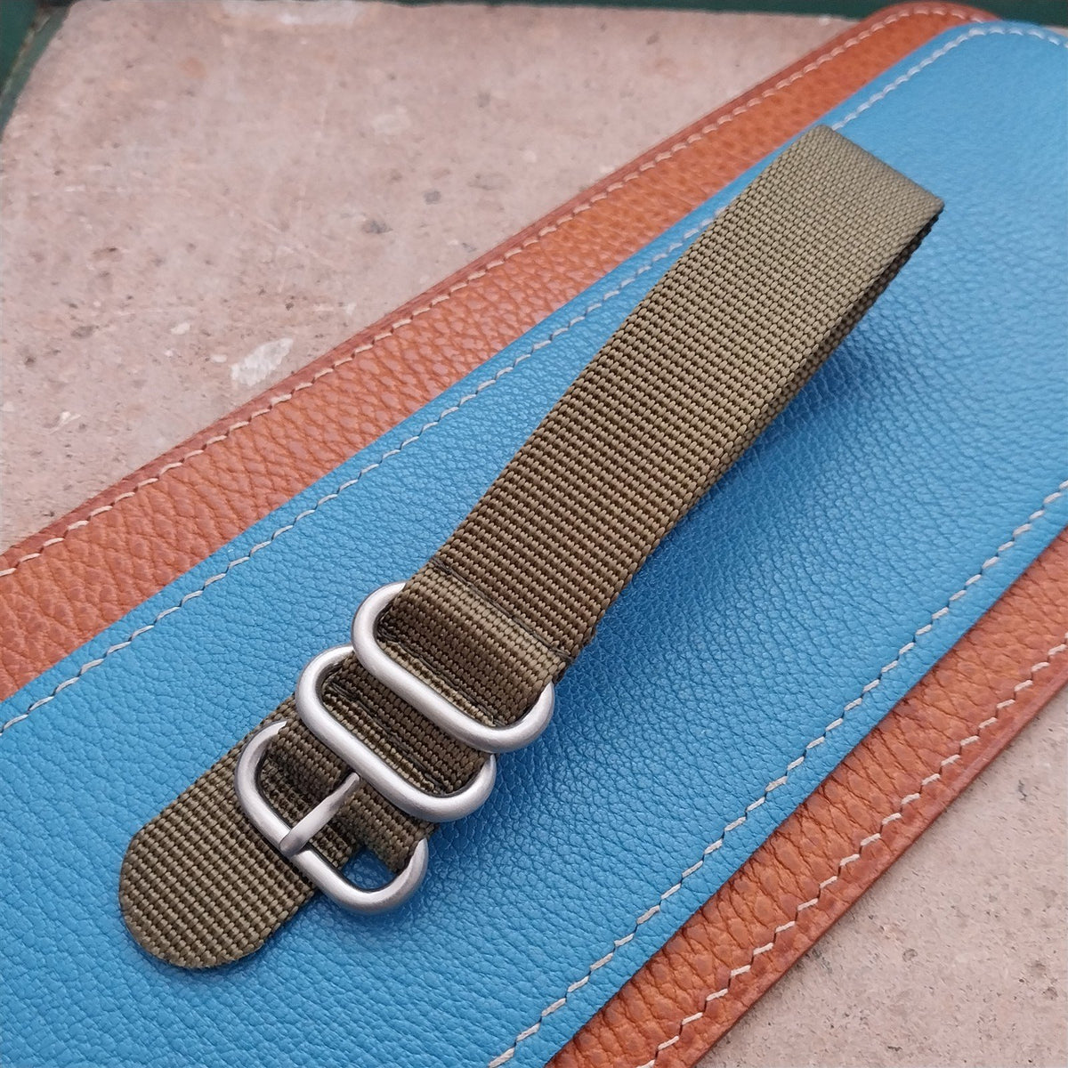 20mm OD Green Maratac Zulu Watch Strap & Brushed Stainless Hardware