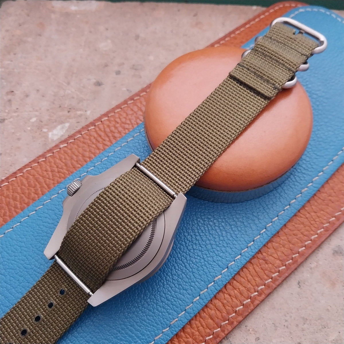 20mm OD Green Maratac Zulu Watch Strap & Brushed Stainless Hardware