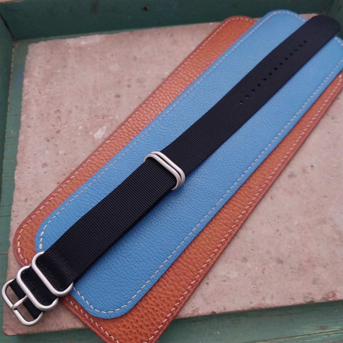 24mm Black Maratac 4 Ring Zulu Watch Strap