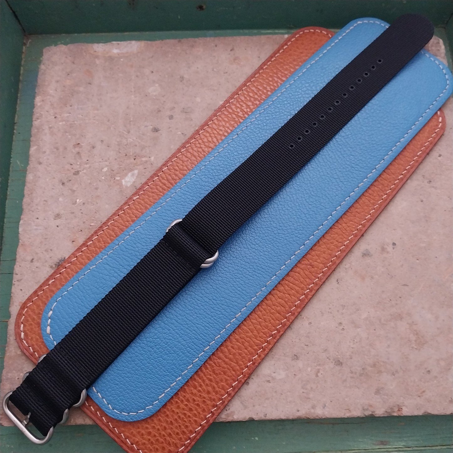 24mm Black Maratac 4 Ring Zulu Watch Strap