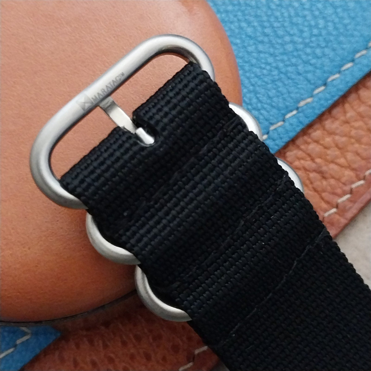 24mm Black Maratac 4 Ring Zulu Watch Strap