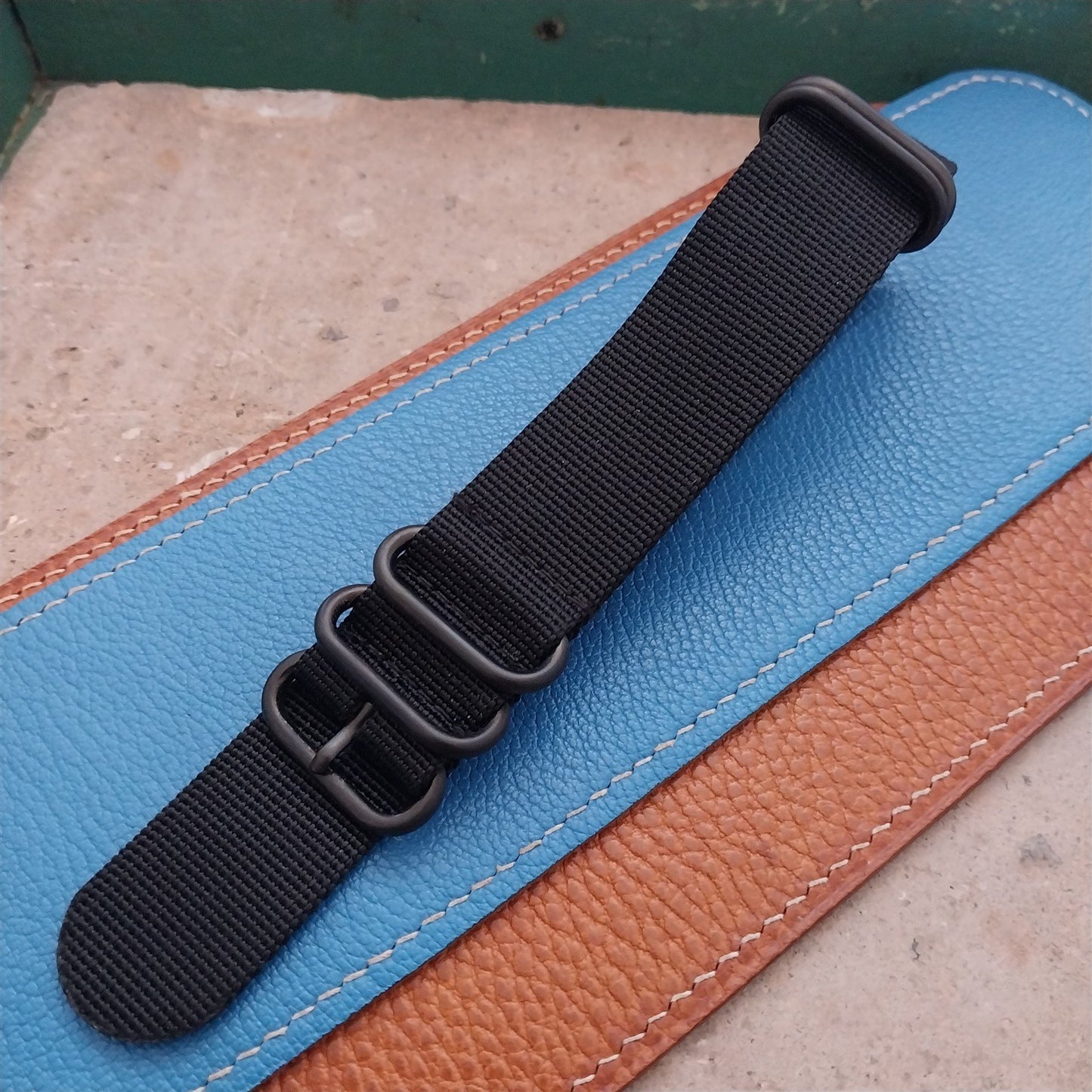 24mm Black Maratac 4 Ring Zulu Watch Strap & Black Buckle