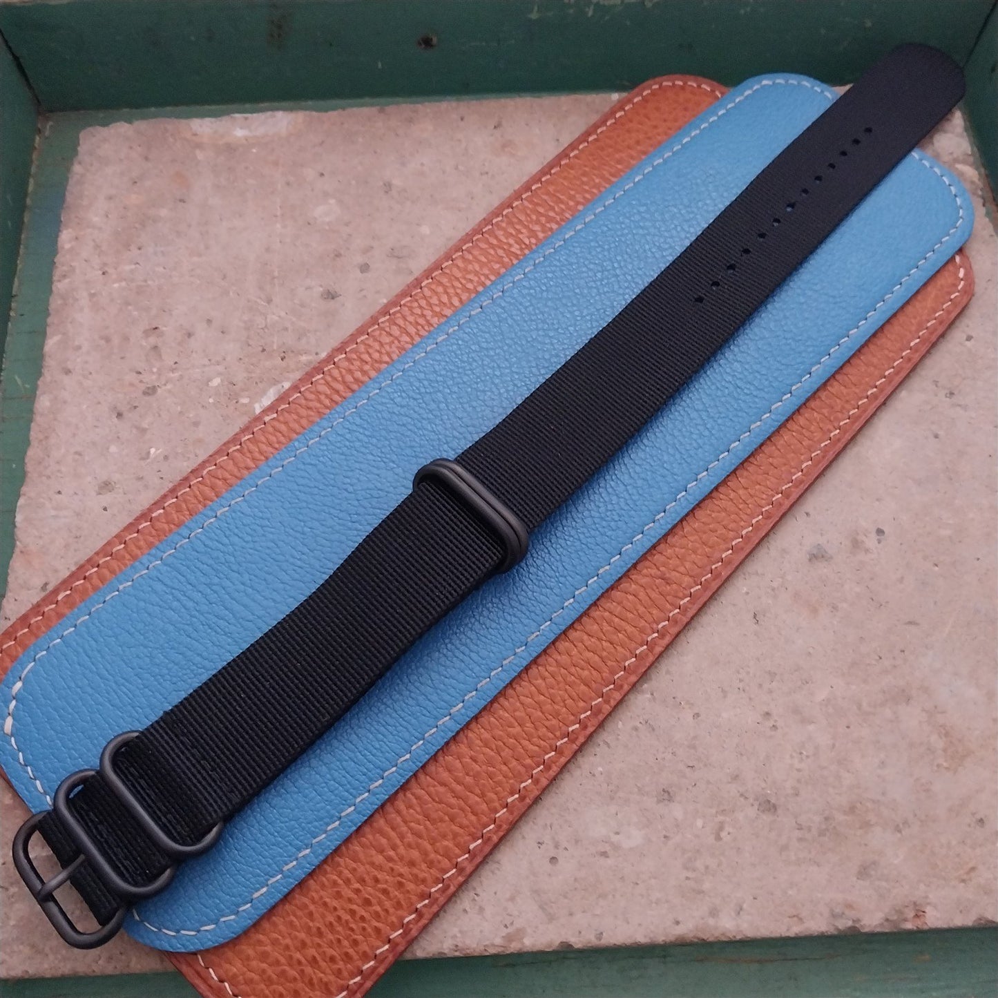 24mm Black Maratac 4 Ring Zulu Watch Strap & Black Buckle