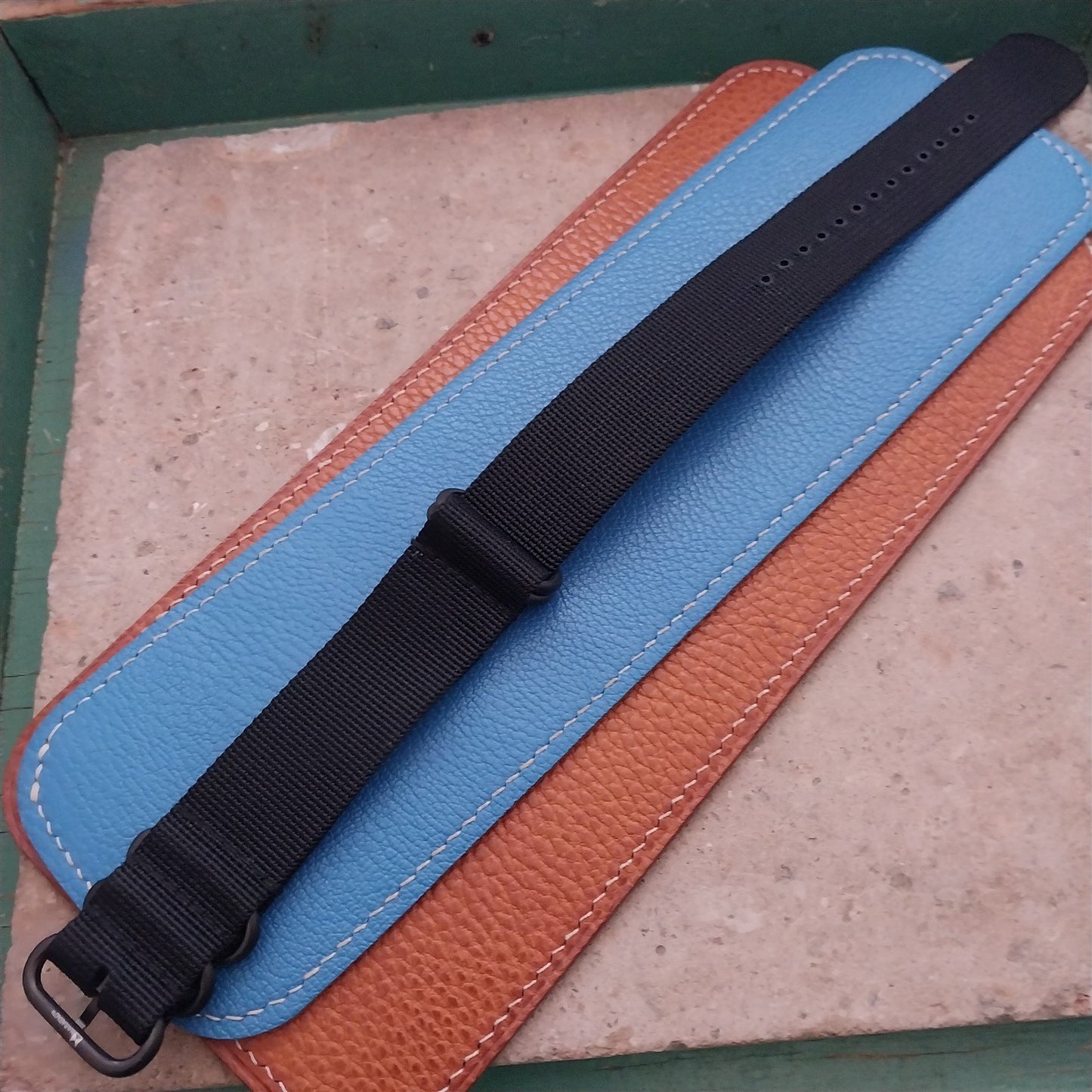 24mm Black Maratac 4 Ring Zulu Watch Strap & Black Buckle