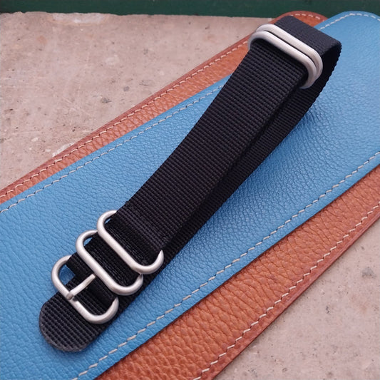 22mm Black Maratac 4 Ring Zulu Watch Strap