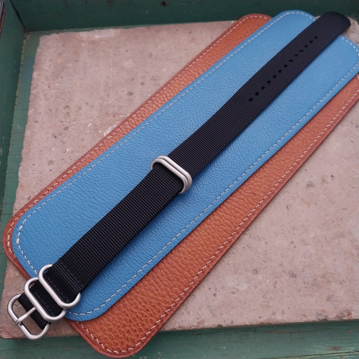 22mm Black Maratac 4 Ring Zulu Watch Strap