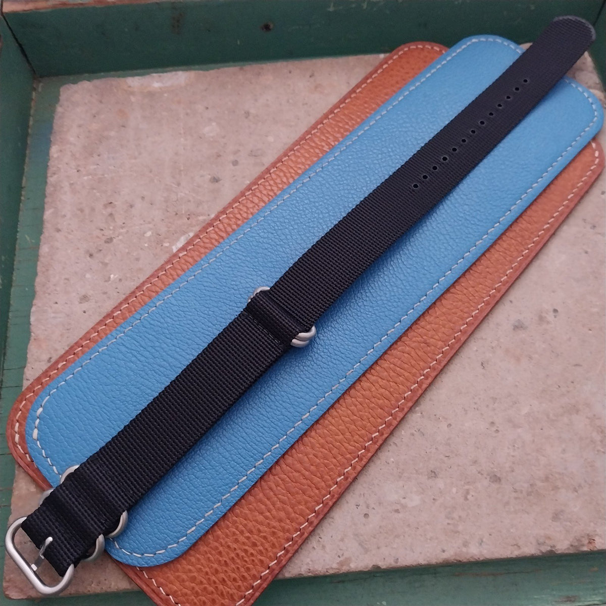 22mm Black Maratac 4 Ring Zulu Watch Strap