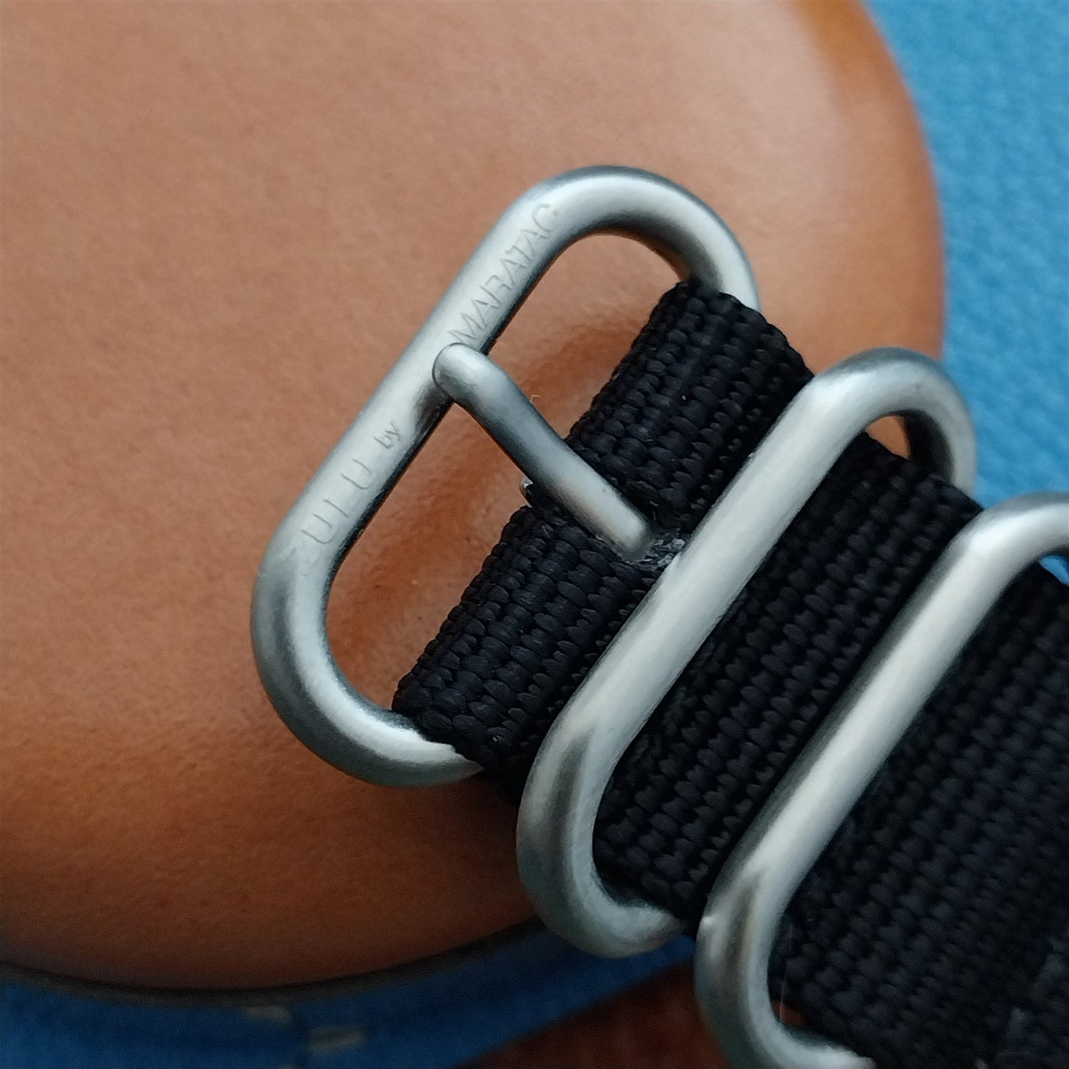 22mm Black Maratac 4 Ring Zulu Watch Strap