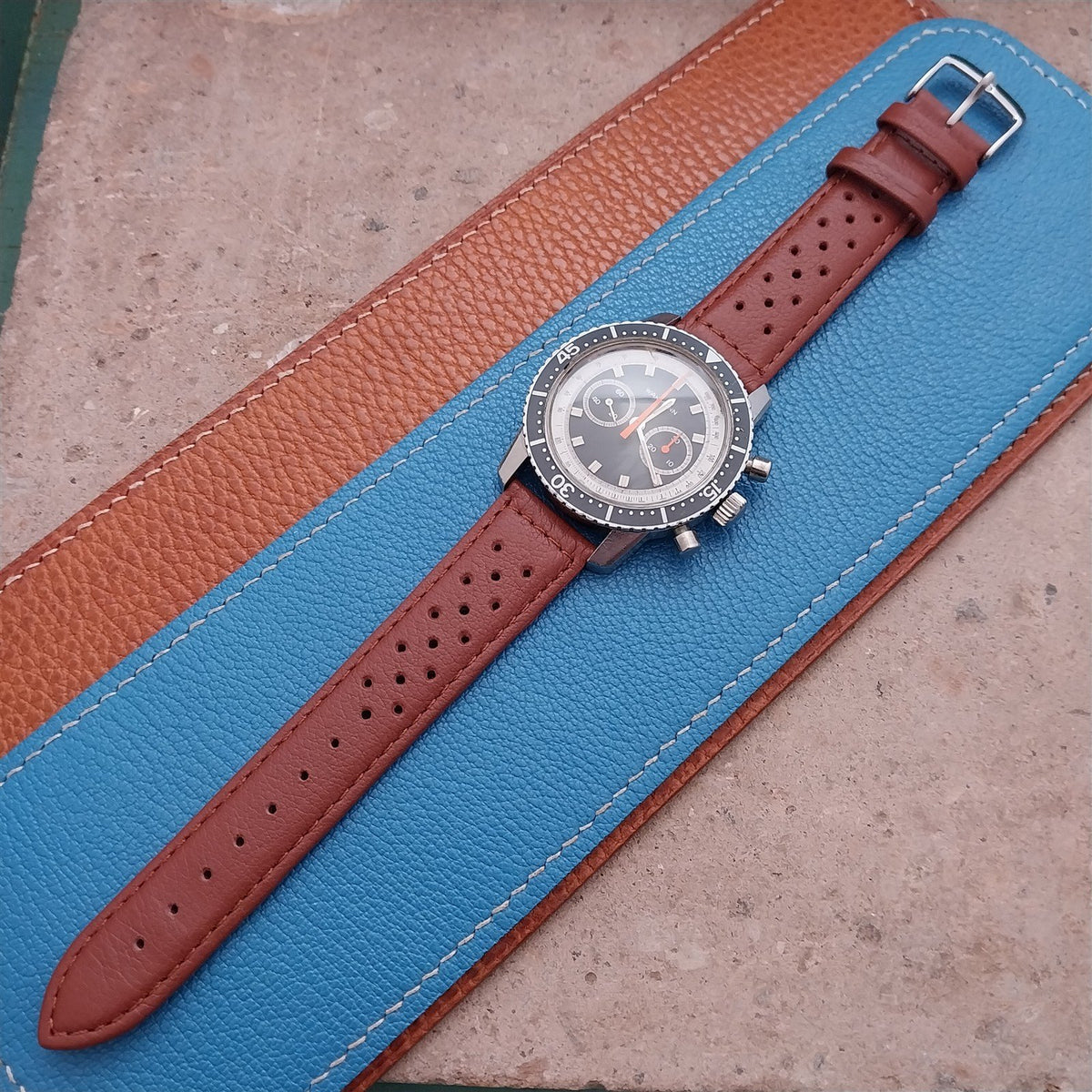 20mm Speidel Driving Perforated Honey Brown Leather Watch Strap