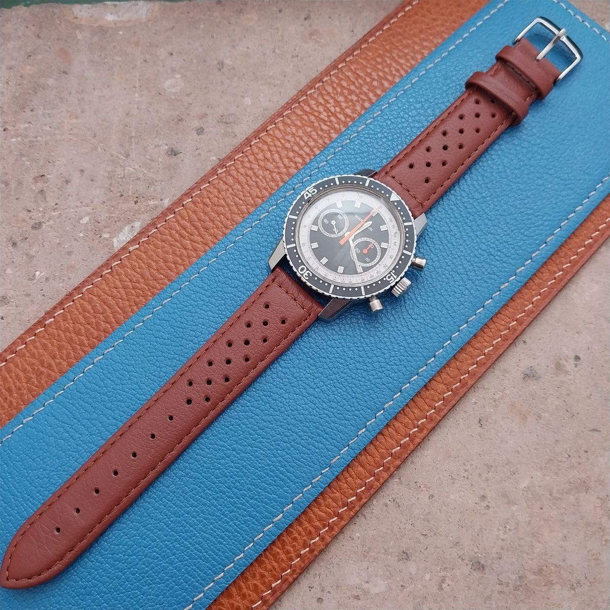 20mm Speidel Driving Perforated Honey Brown Leather Watch Strap