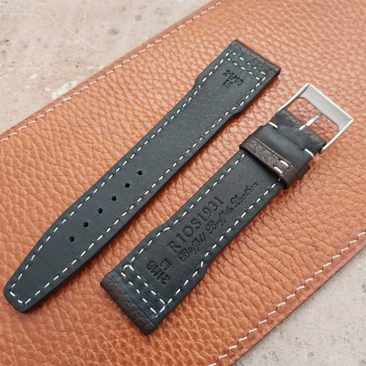 21mm Rios Typhoon Mocha Buffalo Leather Aviator Pilot Watch Strap