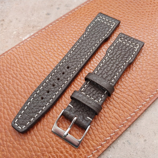 21mm Rios Typhoon Mocha Buffalo Leather Aviator Pilot Watch Strap